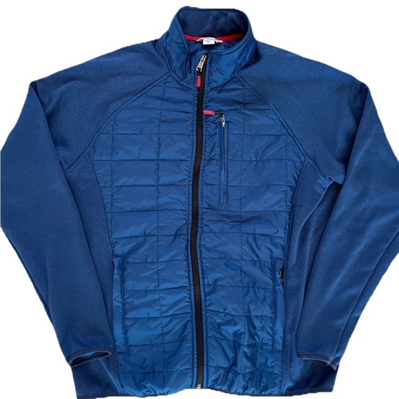 Orvis Jacket Mens Medium Blue Quilted Puffer Full Zip Packable Lightweight - Picture 1 of 7